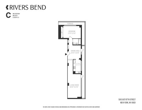 A black and white image of a floor plan for a rivers bend apartment.
